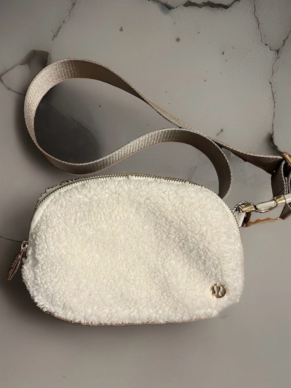 Lululemon Everywhere Belt Bag White Sherpa Crossbody